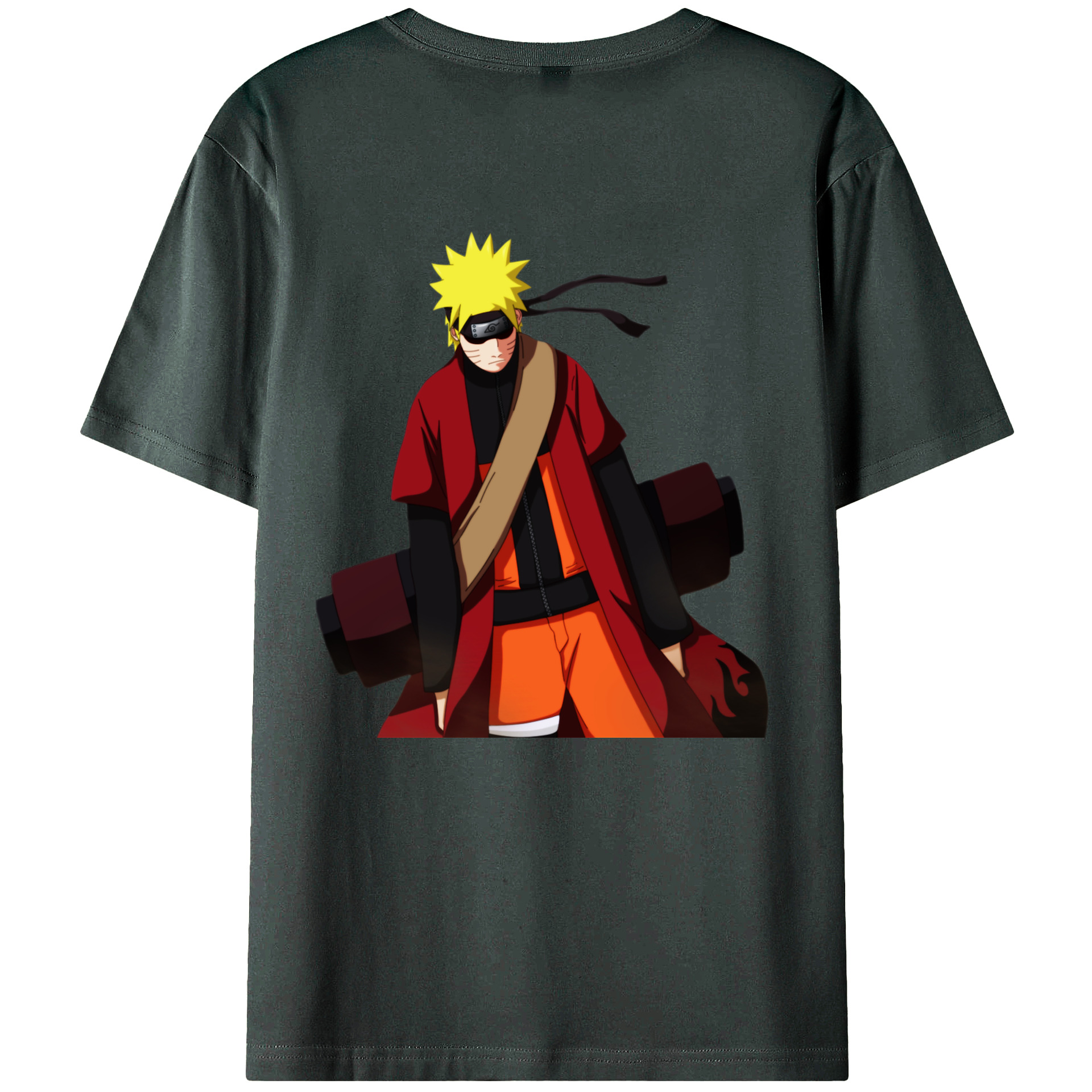 （画像用） NARUTO -ナルト- うずまき ナルト Uzumaki Naruto 綿100％ メンズ半袖Tシャツ（バックプリント） 通気性